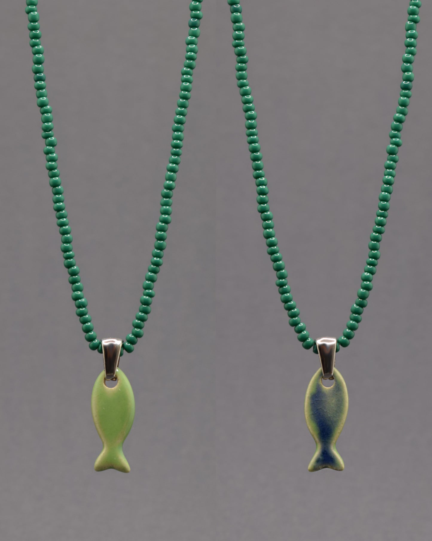 Colar Peixe Verde Dupla-Face