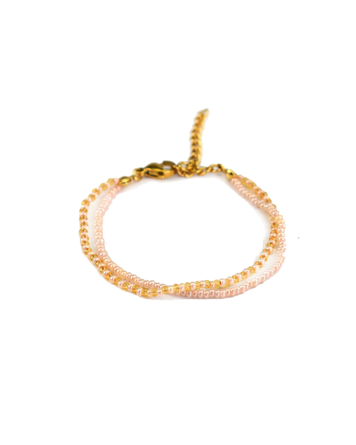 Double Bead Bracelet Golden Pearl